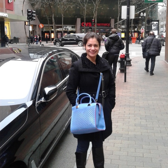 LAST ONE! PH Retro Blue Laser Cut Hole Satchel - Picture 8 of 8